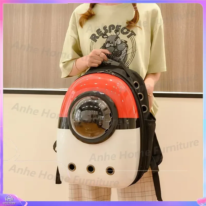 Pet Carrier Backpack for Cats and Dogs Portable Adjustable Large Capacity Breathable Polyester Capsule Travel Bag Outdoor