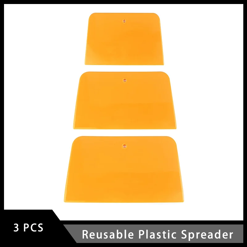 

3 Pcs Reusable Plastic Spreader 4/5/6 Inch Filler Spreaders Automotive Body for Applying Fillers Putties Glazes Caulks and Paint