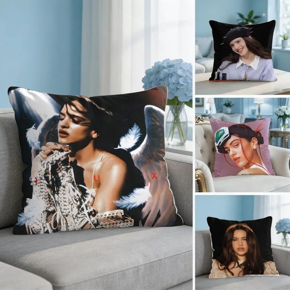Popular Singer R-Rosalia Cushion Cover Soft Short Plush Throw Pillow Cover Hidden Zipper Cutecore Sofa Bedroom Home Decor