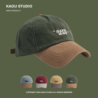 Retro Color Matching Hat Female All-Matching Baseball Cap Trendy Men-Style Street Hip-Hop Peaked Cap