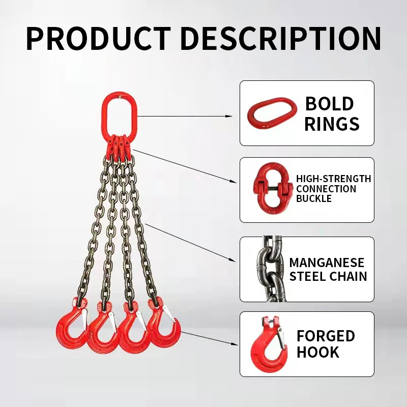 3T 2M 4PCS Hook Chain Hoist Rantai Blok Penarik Blok Jatuh Chain Hoist Hand Tools Mengangkat Rantai dengan