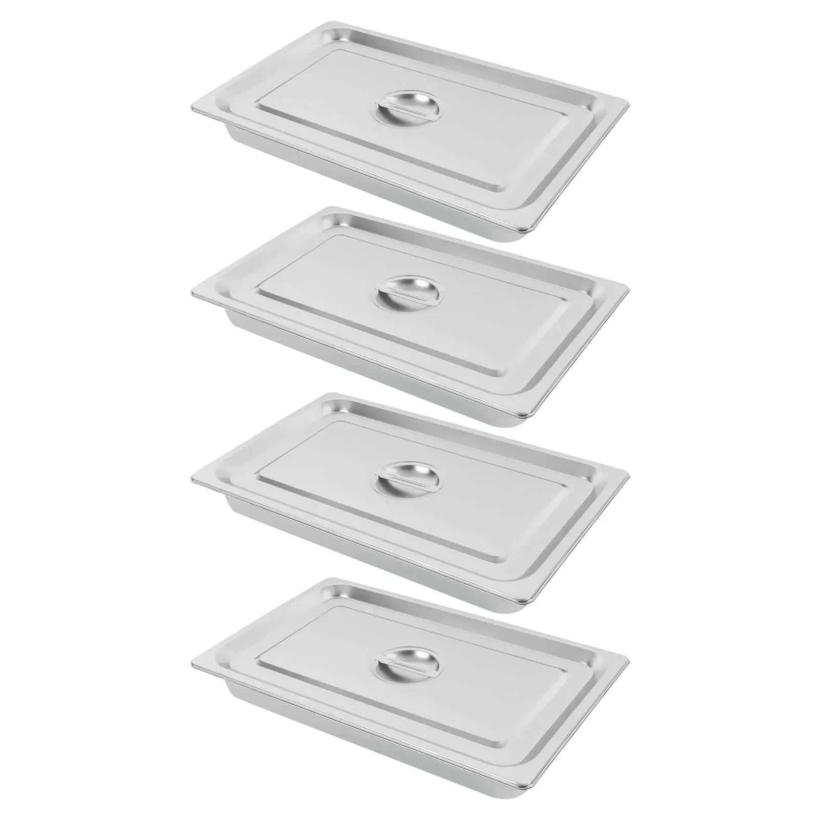 

4 Pack Hotel Pans 4" Deep Steam Table Pan Full Size with Lid 20" L X 12" W Stainless Steel Hotel Pan for Food Warmer Cooking Hea