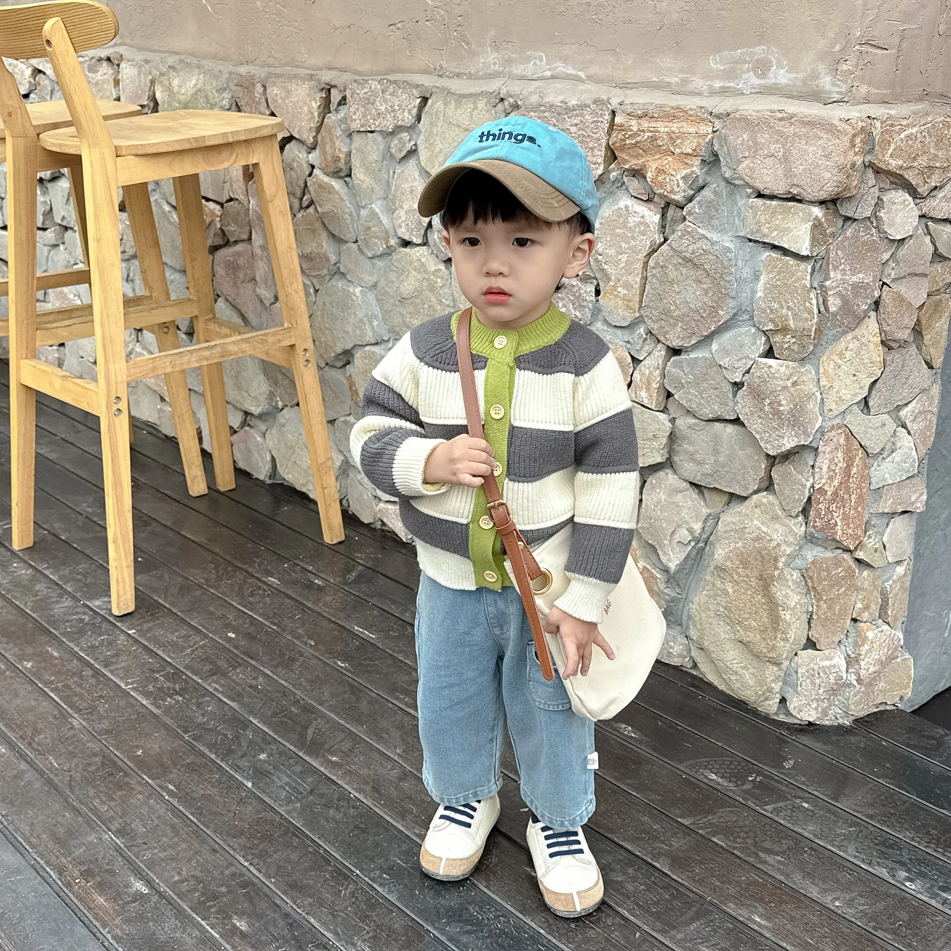 Spring And Autumn Infant Baby Boys And Girls Knitted Coat Long-sleeved Striped Sweater Kids Soft Korean Fashion Baby Clothing