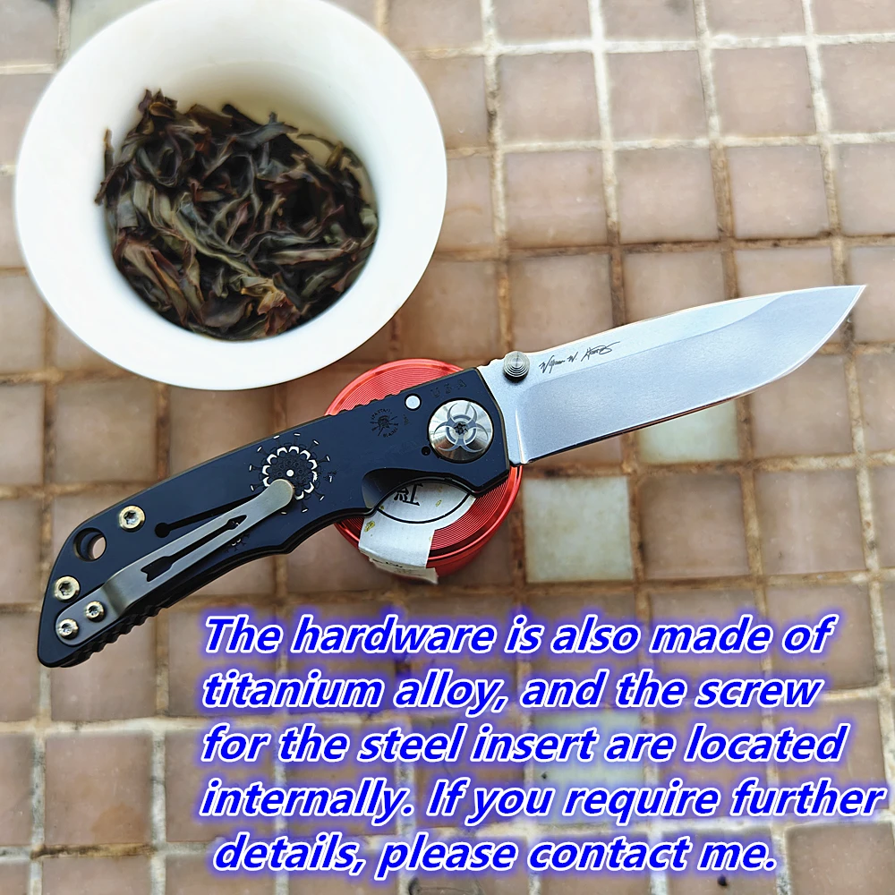 

Складной нож JUFULE Small Spartan с лезвиями 3.25 дюйма, титановой рукоятью, керамическими подшипниками, сталью N690, для кемпинга, охоты, активного отдыха, EDC-инструмент