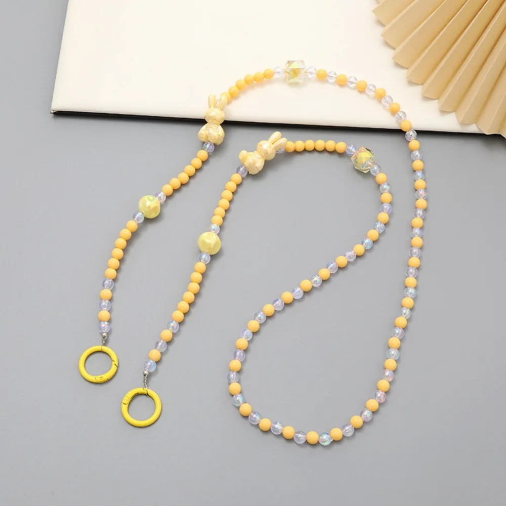 

Цветочные бусины, ремешок для телефона через плечо, сумка-цепочка, ремешок для мобильного телефона с кроликом, анти-потерянная подвесная веревка, шейные ремни для телефона, ремешок с нашивкой