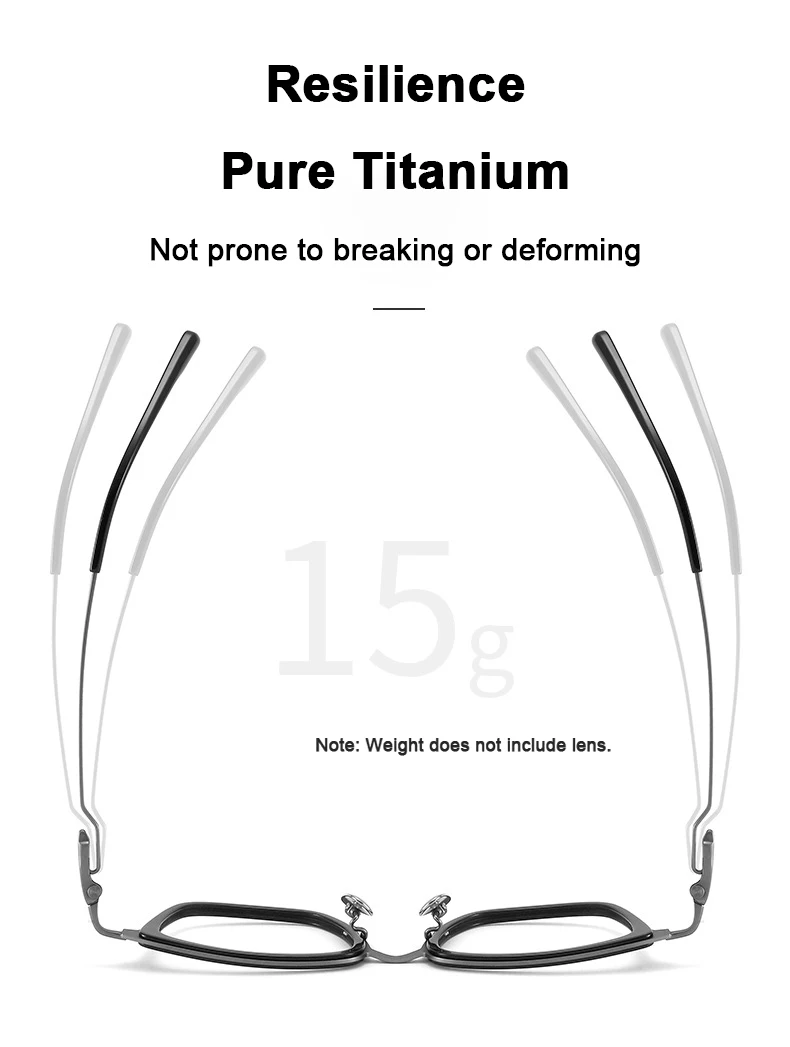 Luxury Brand Replica Acetate & Pure Titanium Glasses Large Size 155mm Big Face Ultra-light Eyeglass Unisex Ox Horn Grain Frame