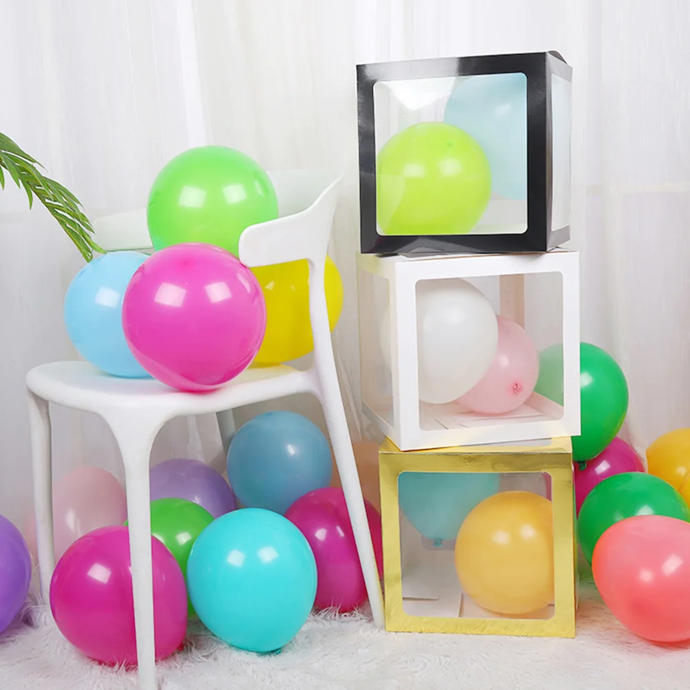 

4pcs Balloon Paper Balloon Decorative Box Boxes Transparent Party Favors Decoration Birthday Wedding DIY Storage Accessories