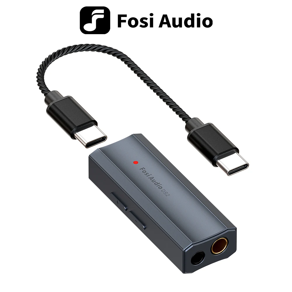 Fosi Audio DS2 Mini Audio USB DAC Dongle Headphone Amplifier DSD Decoder Amp Support 32bit/384kHz with 3.5MM & 4.4MM Balanced