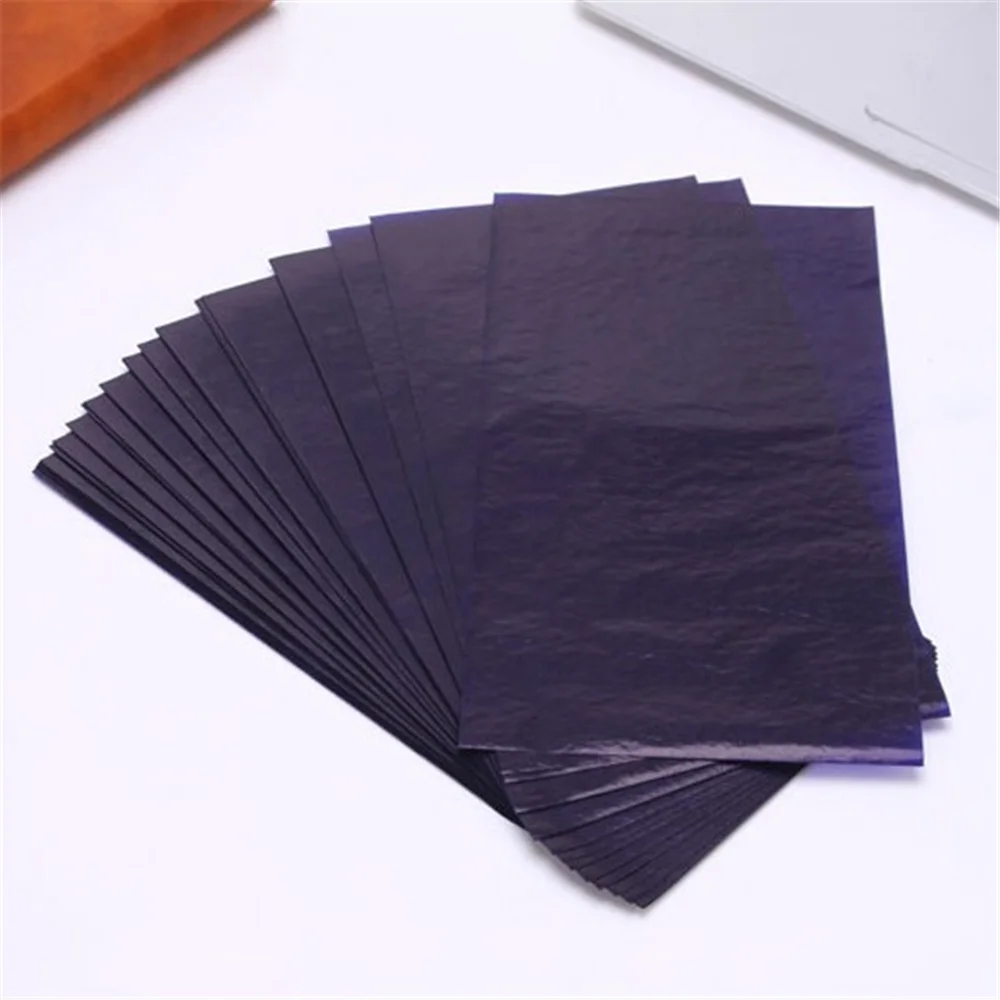 100pcs/box  Blue Carbon Stencil Transfer Paper Double Sided Hand Pro Copier Tracing Hectograph Repro 22x8.5cm