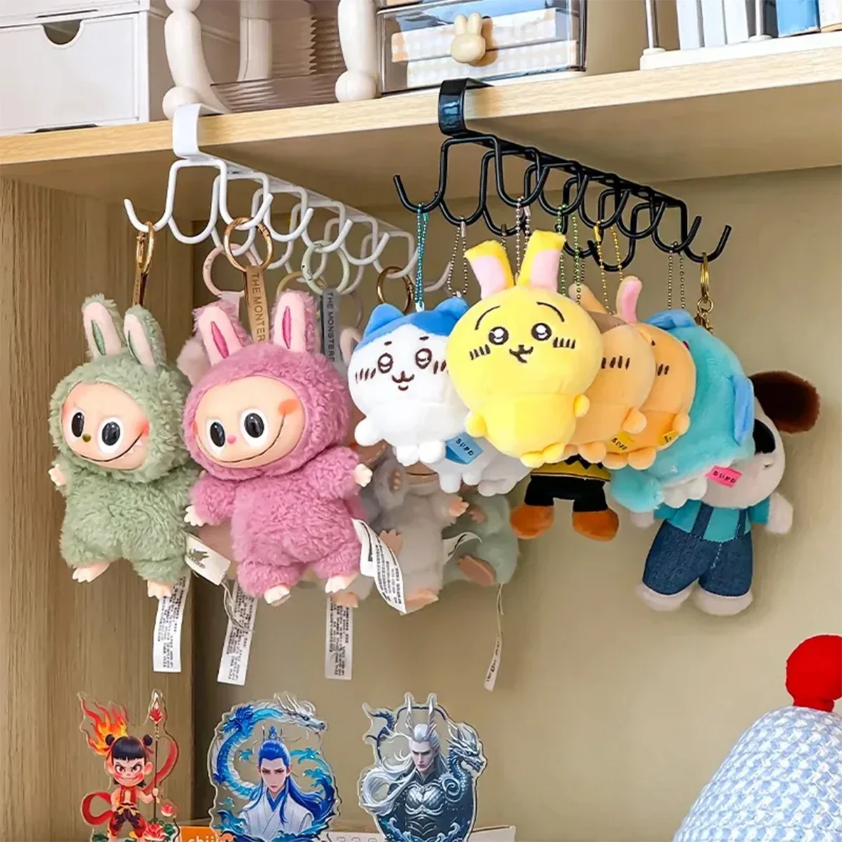 1pc-Hanging storage，wrought iron cabinet hooks, nail free and diamond free, easy installation, multi scene storage, neat storage