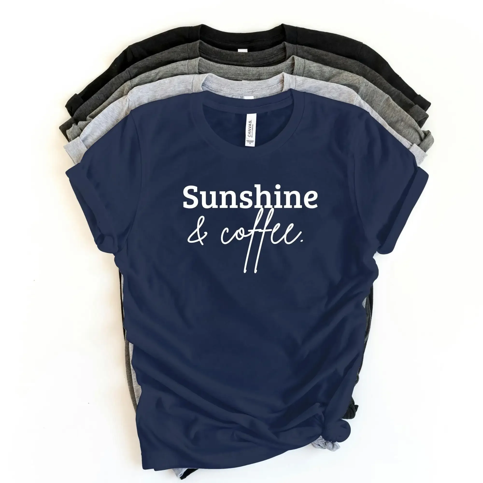 Sunshine Coffee Vibes T Shirt Summer WorkouT For Her Hello