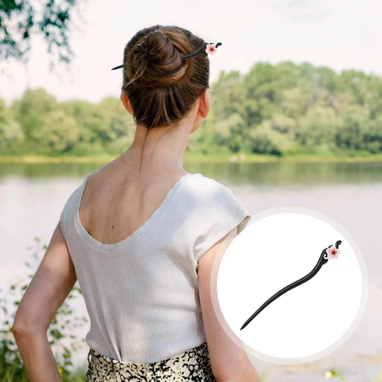 

Fork Curly Holder Flower Chopstick Vintage Bun Flower Clip Pin Hairstyle Hair Stick Stick Hair Bun Fork Pin