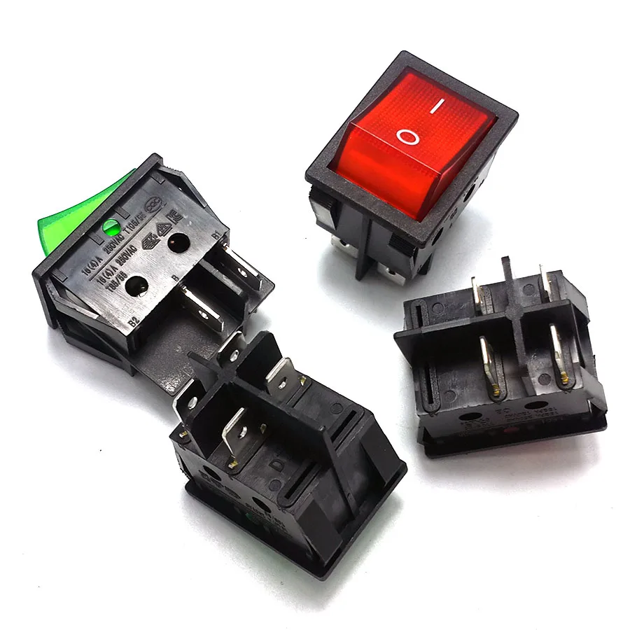 6 Pack 4-legged 220V light switch, rocker switch, ship type, small appliance switch, environmentally friendly flame retardant
