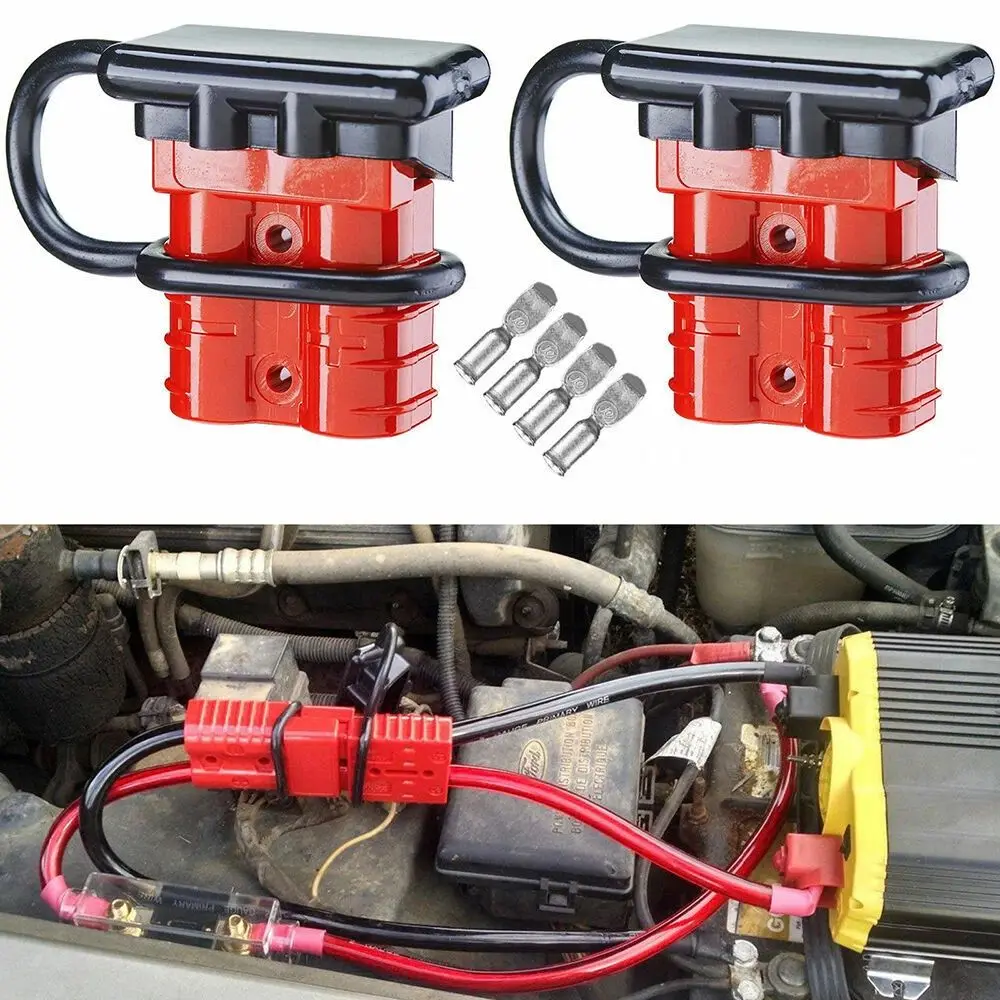 Modular Power Connectors with Dust Cover 50A Battery Quick Connector Car Battery Quick Connect for Electrical System 12V-36V