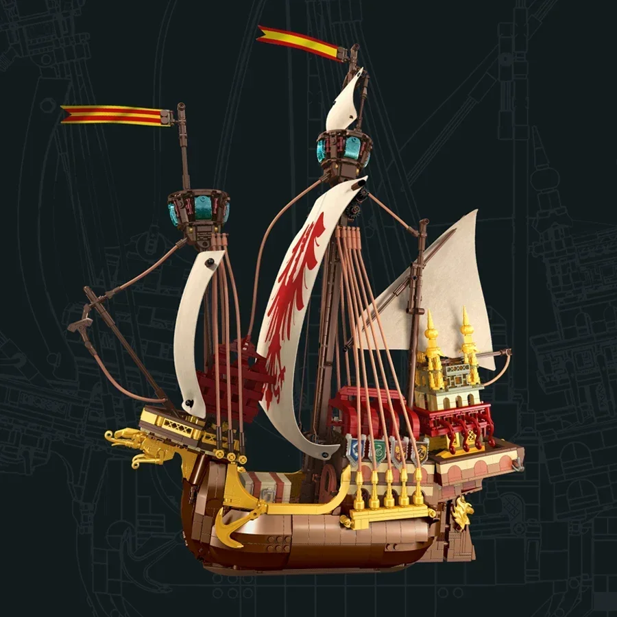 مكعبات بناء سفينة أرمسترونج كبيرة، مكعبات تجميع فنية تعليمية، مجموعة هدايا لعبة إبداعية للأطفال بتصميم MOC #4