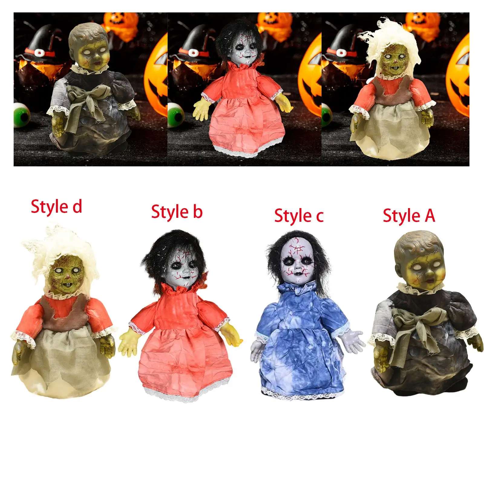 

Halloween Props Scary Doll, Sound and Touch Activated, Haunted Halloween Baby