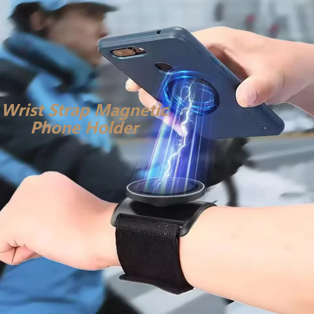 

Магнитный держатель для телефона, браслет, ремешок на запястье для спорта, бега, велоспорта, тренажерного зала, пешего туризма, портативный кронштейн для подставки для мобильного телефона Magsafe