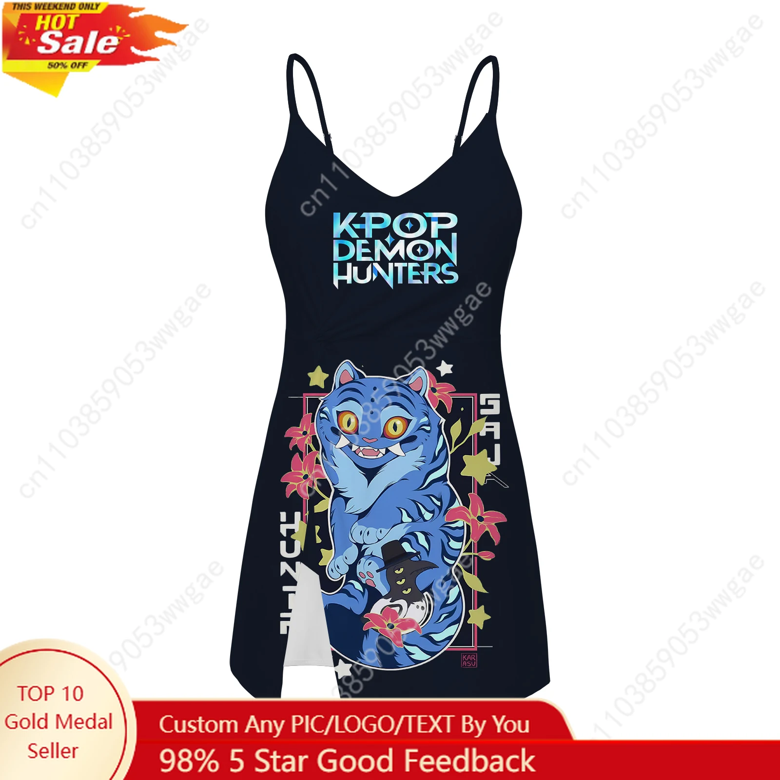 

KPop Demon Hunters Sling Dress Swimsuit Womens Bathing Suits Personalized Fashion Swimwear Beach Bikini Custom Made Beachwears