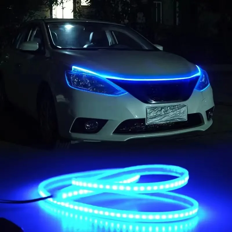 

Car Hood Light Strip Daytime Running Strip Scan Starting Lighting Flexible Decorative Ambient Neon Lamp Atmosphere Light 12V
