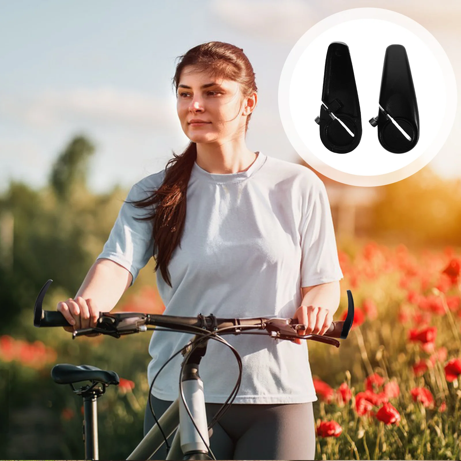 

1Pair Aluminum Alloy Bike Handlebar Ends Ergonomic Antislip Mountain Bike Parts Handlebar Extender Road Bicycle Accessories