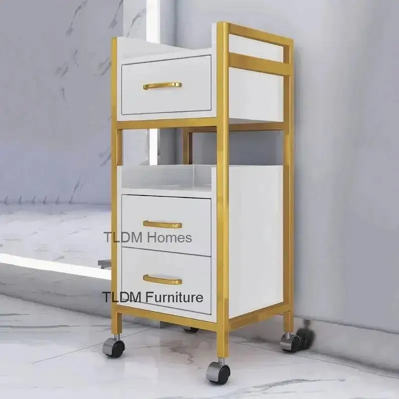 خاص صالون عربات خزانة صالون الشعر الأثاث التجاري صالون حلاقة عربة أدوات تخزين متعددة الوظائف مع درج j #1