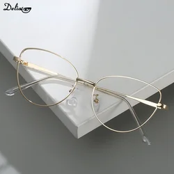 Anti Blue-ray Fashion Cateye Blue Light Glasses for Women Vintage Metal Prescription Eyewear Frames Female Computer Eyeglasses