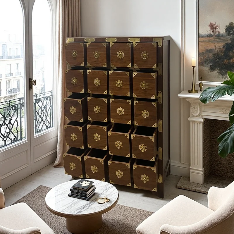 

Retro solid wood traditional Chinese medicine cabinet, medicinal material cabinet, storage cabinet, modern simplicity