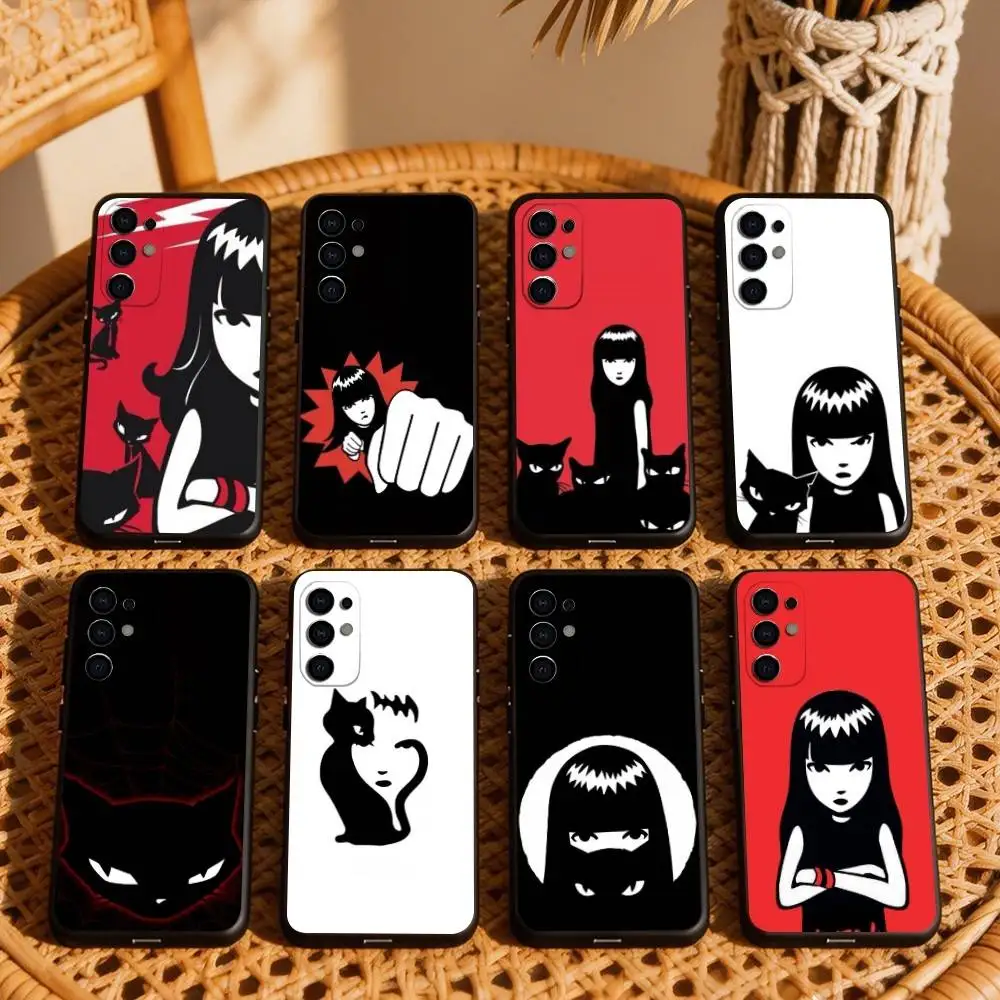 

C-Cat E-Emily T-The S-Strange Phone Case For Samsung S25,S24,S21,S22,S23,S30,Ultra,S20,Plus,Fe,Lite,Note,10,Black Cover