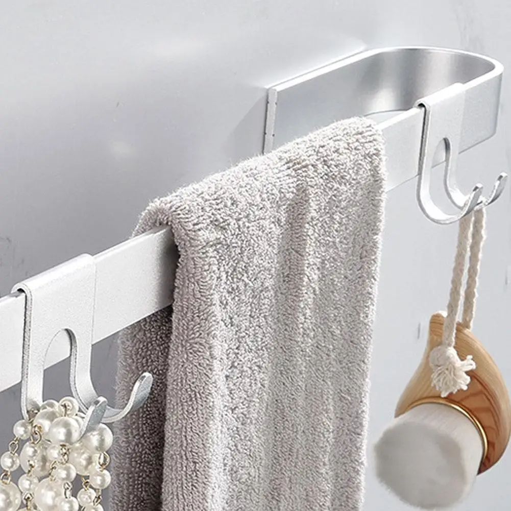 1/2pcs Hook Shower Glass Door Hook Free Hole Towel Rack Hanger Key Organizer Plug Shaver Holder Rack Hook