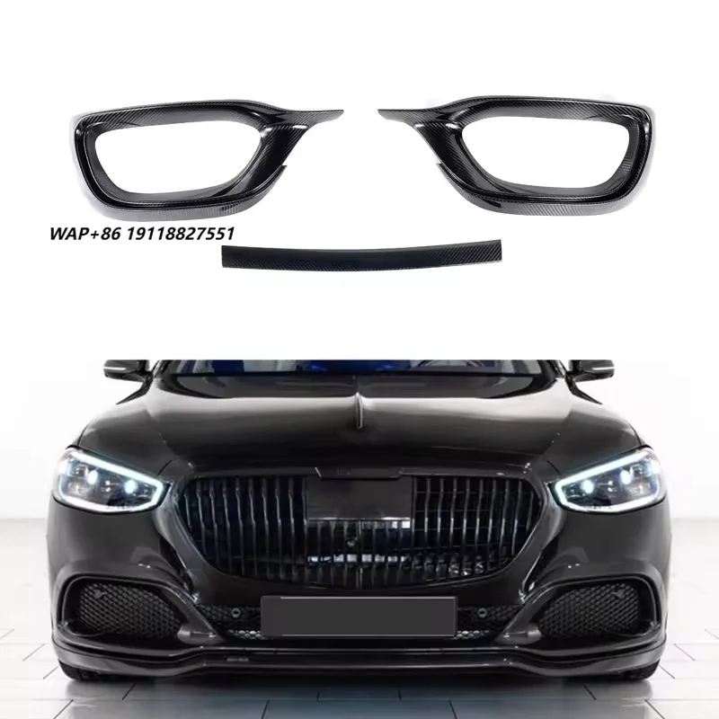 

High Quality Car Parts Dry Carbon Fiber Front Intakes Fog Lamp Cover Auto Accessories for S Class W223 S580 S680 2021-