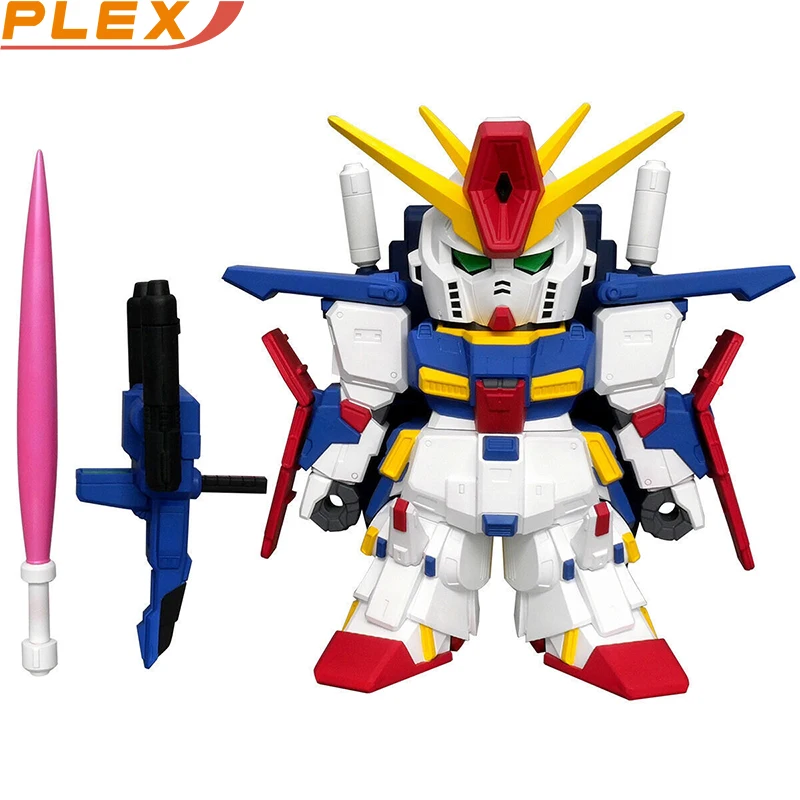 Genuine Original PLEX SD MSZ-010 ZZ GUNDAM Mobile Suit Gundam ZZ Action Anime Figure Collectible Model Dolls Statuette Ornament