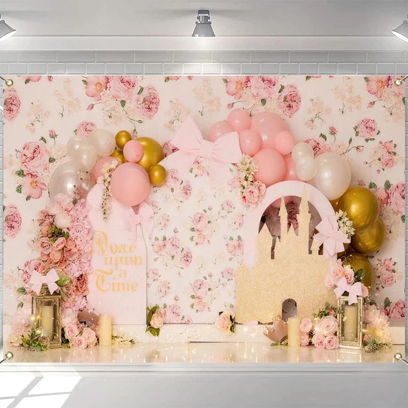 

LS Princess Fairy Tale Castle Backdrops Cake Smash Child Baby Photo Props Adult Kids Decors Photography Photo Studio Backgrounds