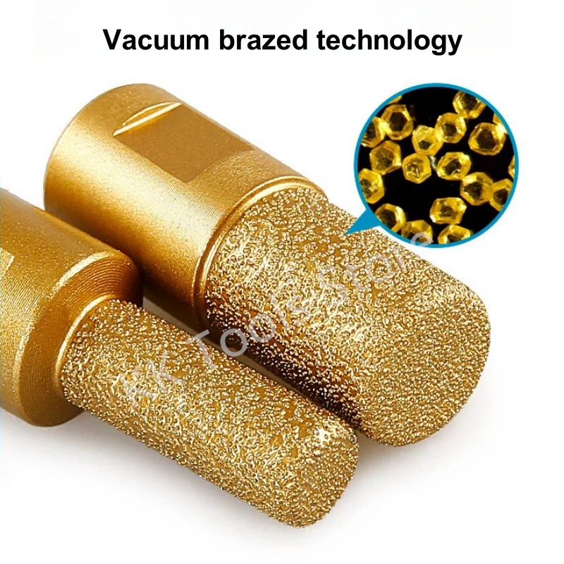 M10 Vacuum Brazed Diamond Stone Core Drill Bit Slotting Trimming Tool Angle Grinder Clearing Granite Marble Brick Profile Router