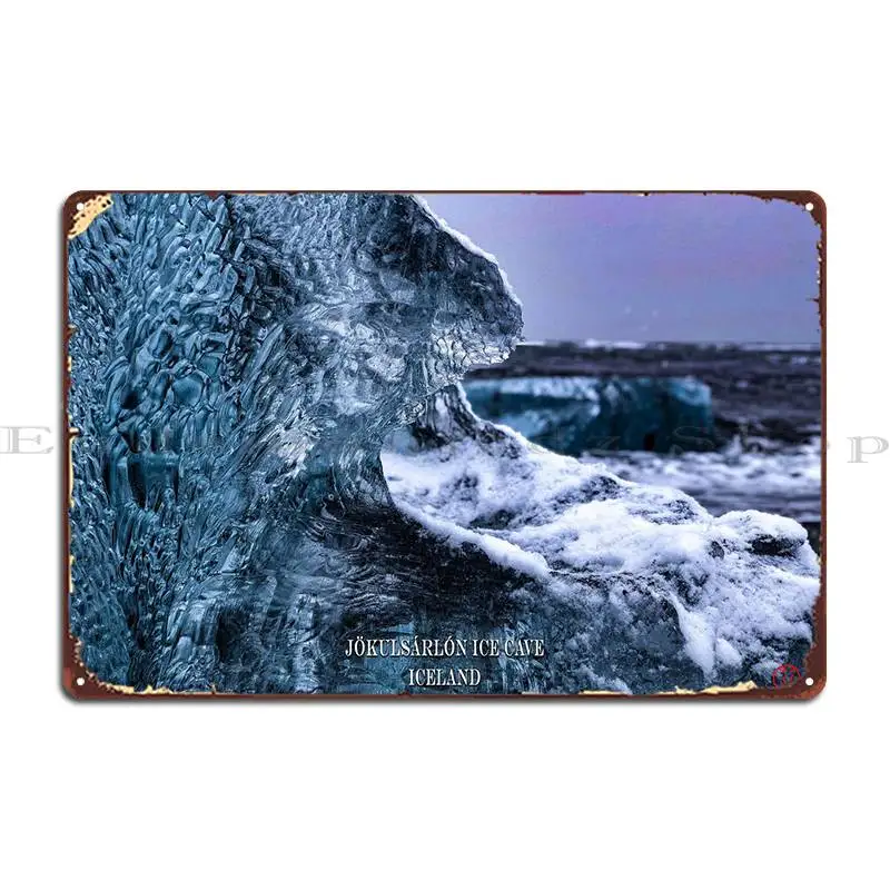 

Jokulsarlon Ice Caves Metal Sign Pub Party Wall Cave Designer Plaques Tin Sign Poster