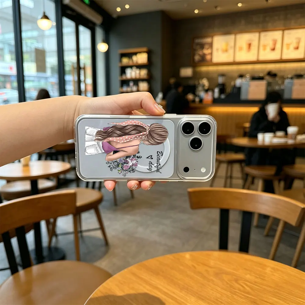 Girl Holding Flower In Hand Print Phone Case For iPhone 17 16 15 14 13 12 11 Pro Xs Max Plus Air Mini XR X 17e 16e Magsafe Cover view 5