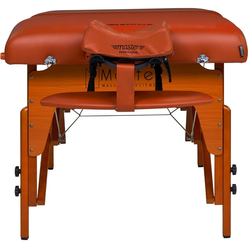 Table de massage portable Santana Pro GT, mousse à mémoire de forme, baume d'amressenti, panneaux de jambes Reiki, rouge montagne, maître, 31 po