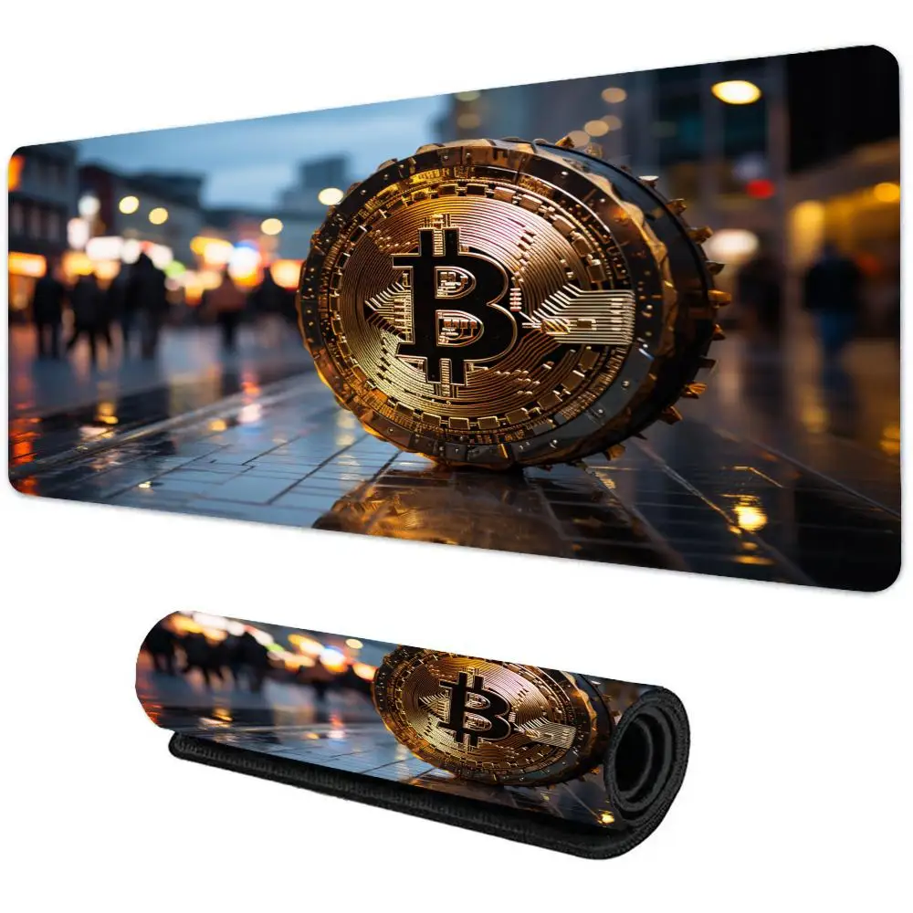 Bitcoin Mouse Pad Office Mouse Pad with Wrist Support Games Desk Mat,Non-Slip desk mat,Gaming Mouse pads