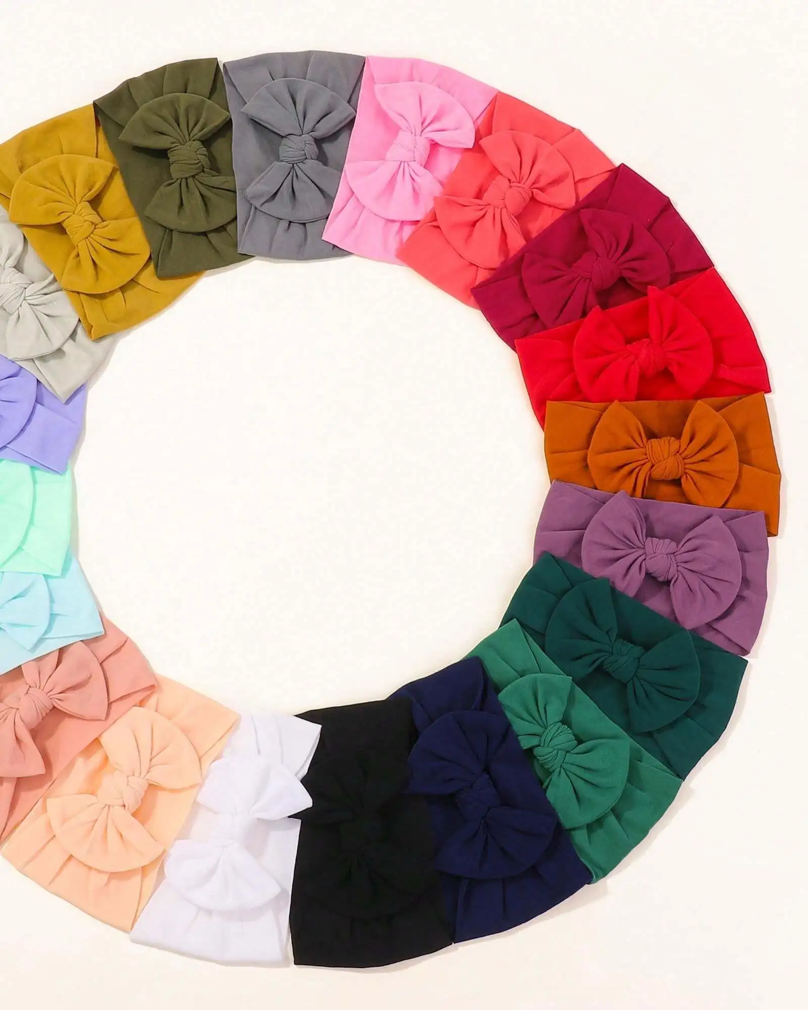 

20 шт. женских повязок на голову с бантом в стиле тюрбана, мягкие эластичные повязки для волос