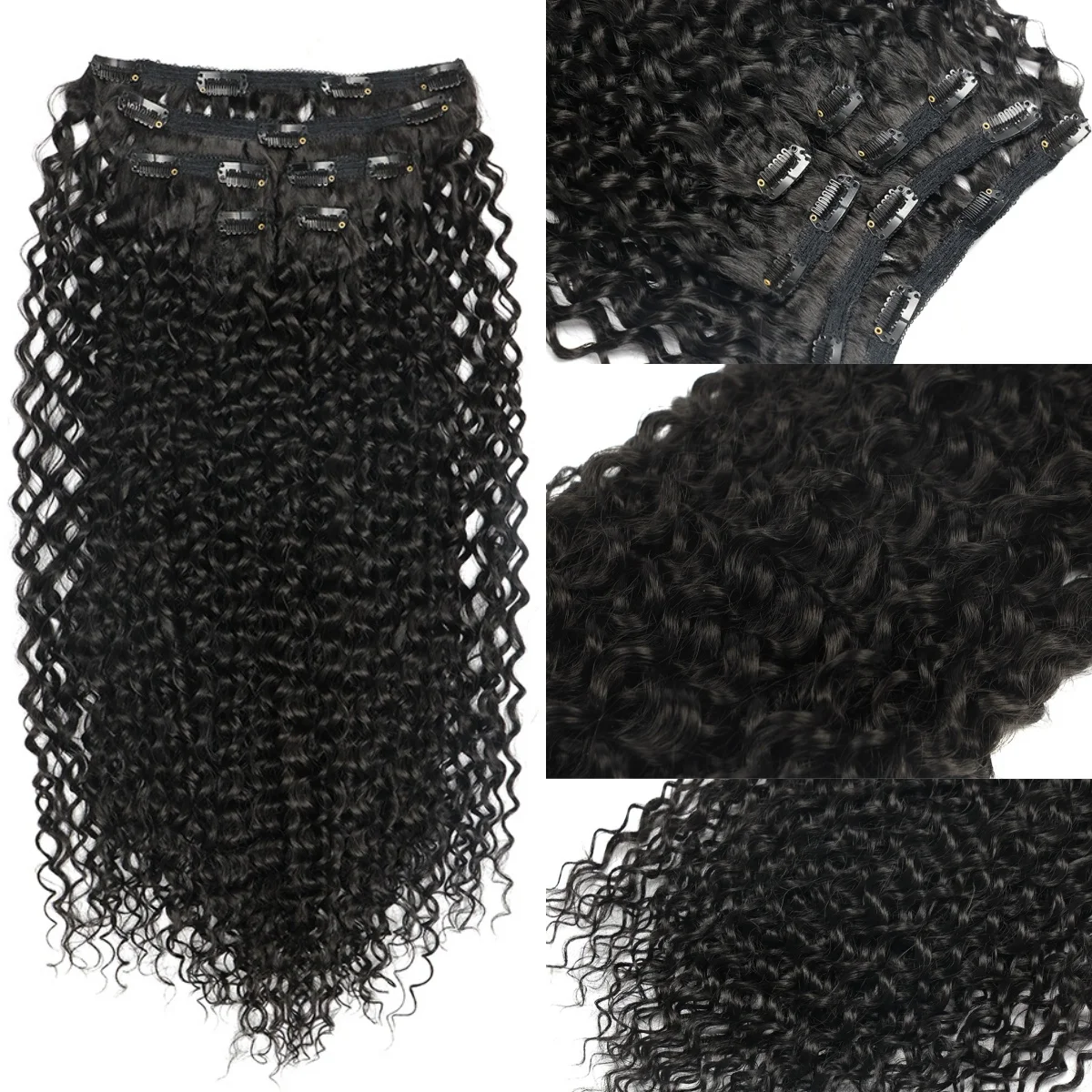 Synthetic Long Wavy Clip In Hair Extensions 6pcs/set Clip In Hair Extensions 20inch Black Brown Blond 200grams Thick Hairpieces