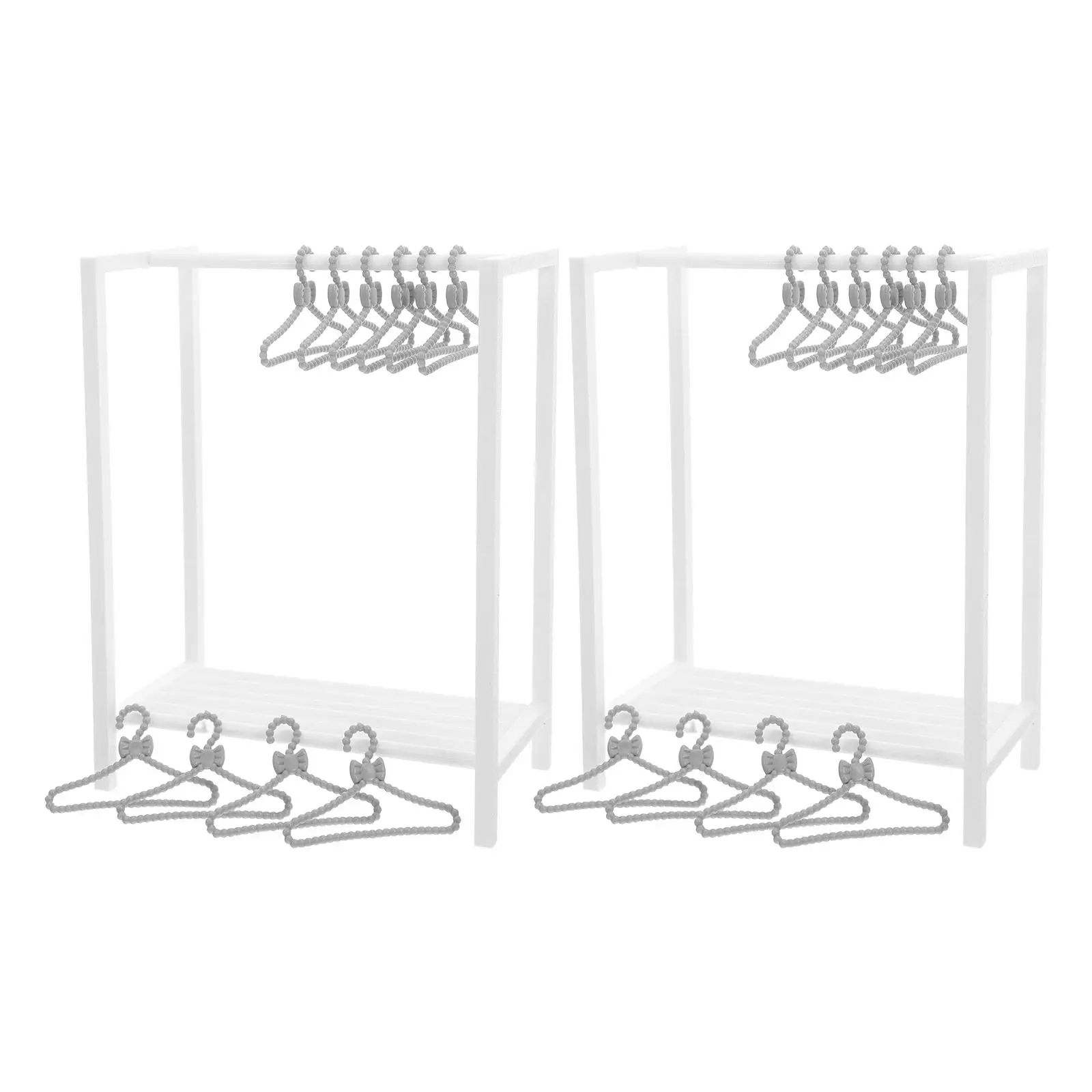 

Набор миниатюрных вешалок для одежды: реалистичный органайзер для демонстрации одежды в кукольном домике, подставка для вешалок, аксессуары для демонстрации одежды