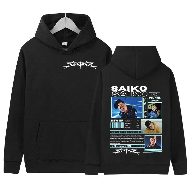 Rapper SAIKO POL ARIS Tour 2024 Hoodie Men's Hip Hop Loose Pullover Sweatshirt Unisex Retro Fashion Oversized Hoodies Streetwear