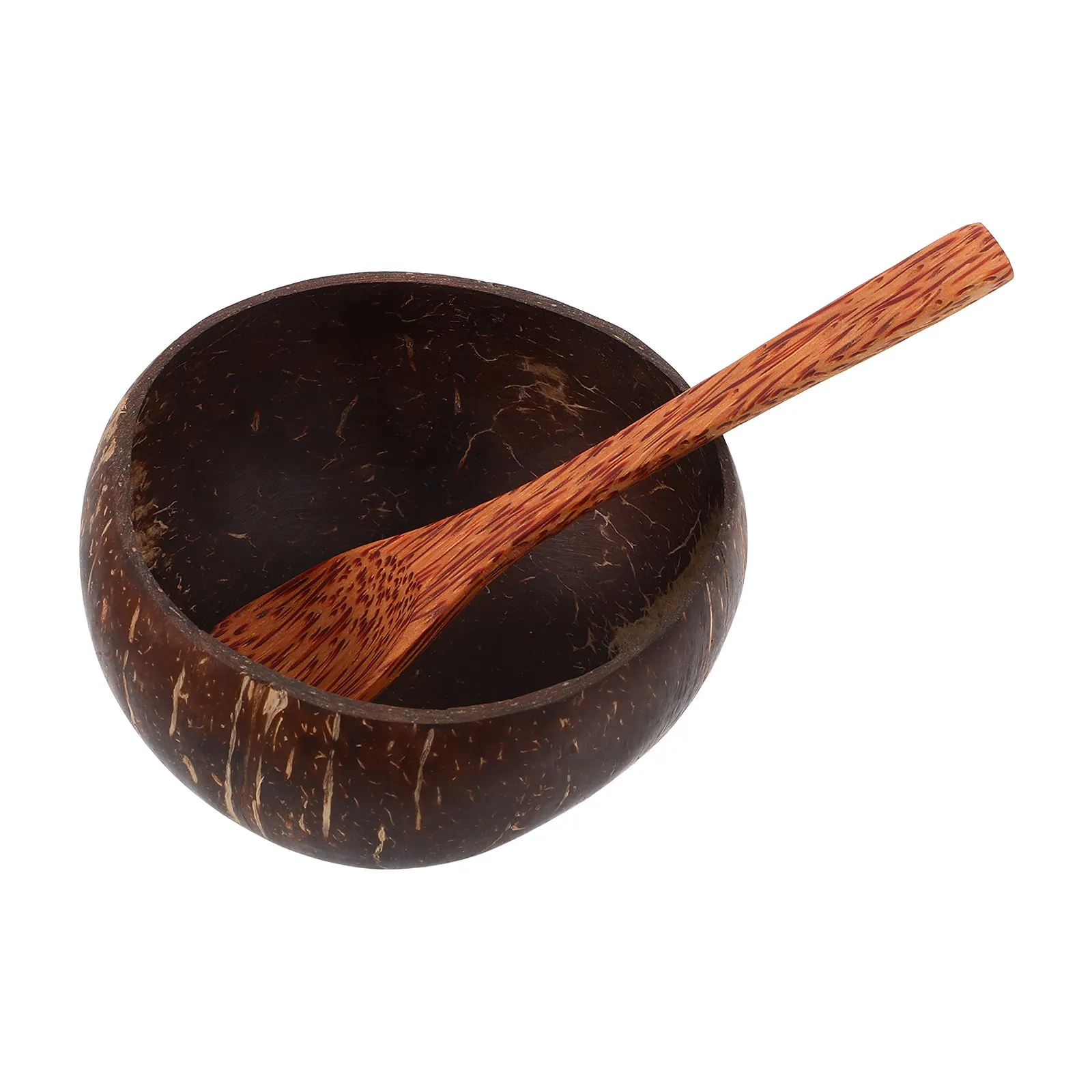 1Set Wooden Mask Bowl Set Coconut Shell Inspired Facial DIY Mixing Kit Portable Lightweight for Skincare Routine Salon Travel