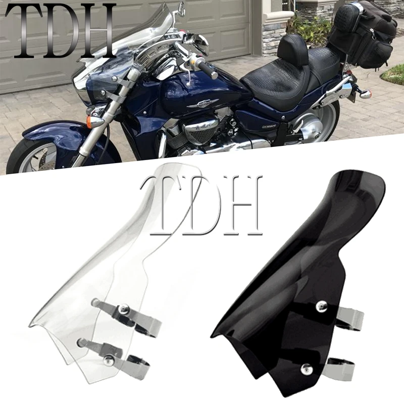 Parabrisas de motocicleta y soporte de montaje para Suzuki bulevar VZR M109R M50 M90 M1800R VZR1800 M1500 Cruiser protector contra el viento