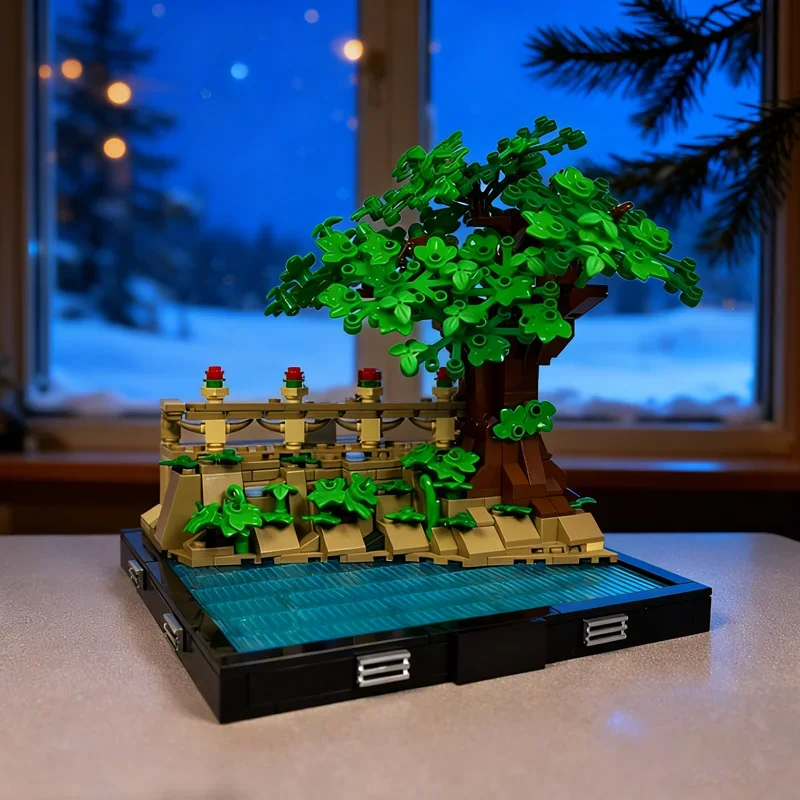 

867 деталей MOC: Свадебная диорама Анакина и Падме, модель звездолета, конструктор, архитектурные блоки, рождественский подарок, идея для сборки, подарок на день рождения для детей