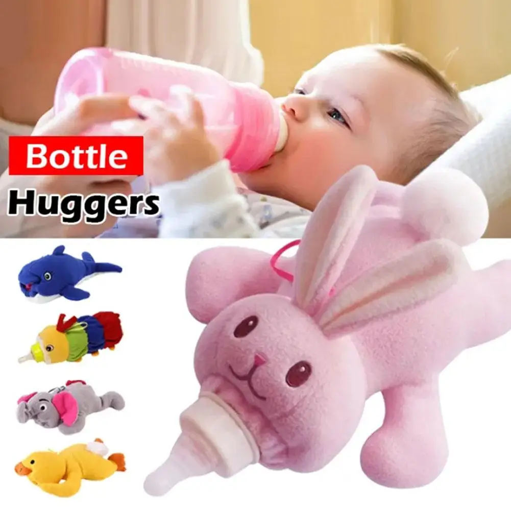 Cute Plush Feeding Bottles Bag Milk Wate Bottle Pouch Cover Toy Baby Nursing Bottle Cover Soothing Device