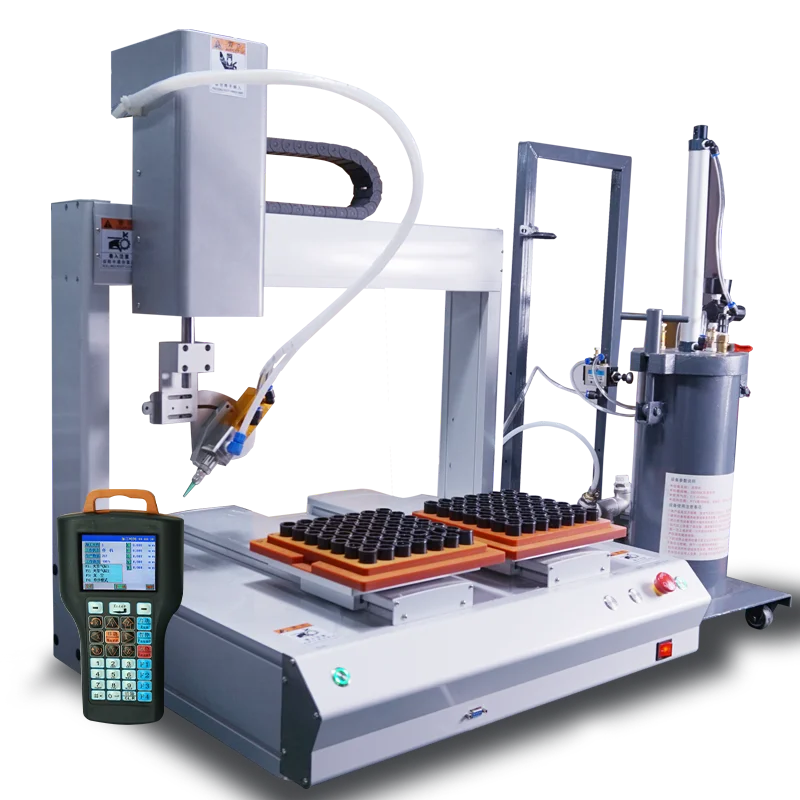 Double Station Rotary Axis Glue Dispensing Machine Wholesale Automatic Glue Dispenser 1-Year Featuring Bearing Motor Pump
