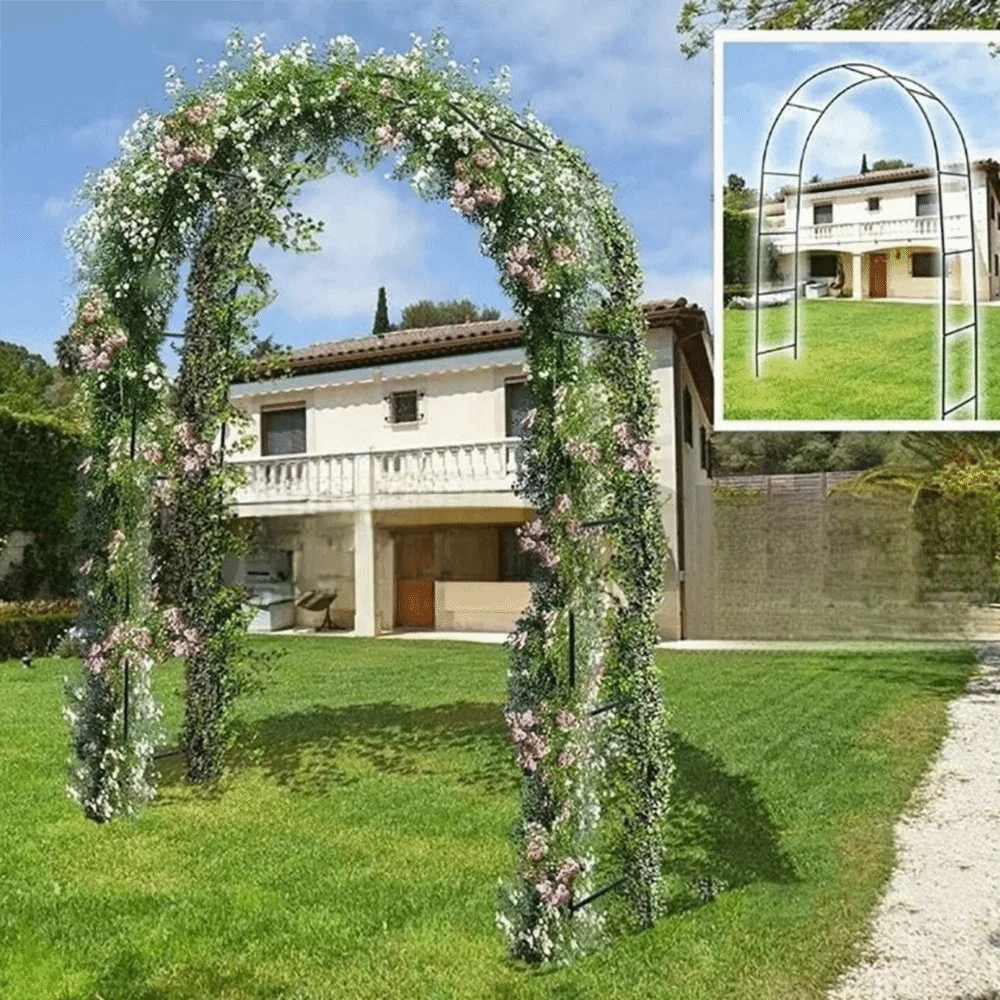 Iron Art Flower Holder Arch Climbing Plant Support Black White Green Balloons Archway DIY Accessories Plant Support Trellis