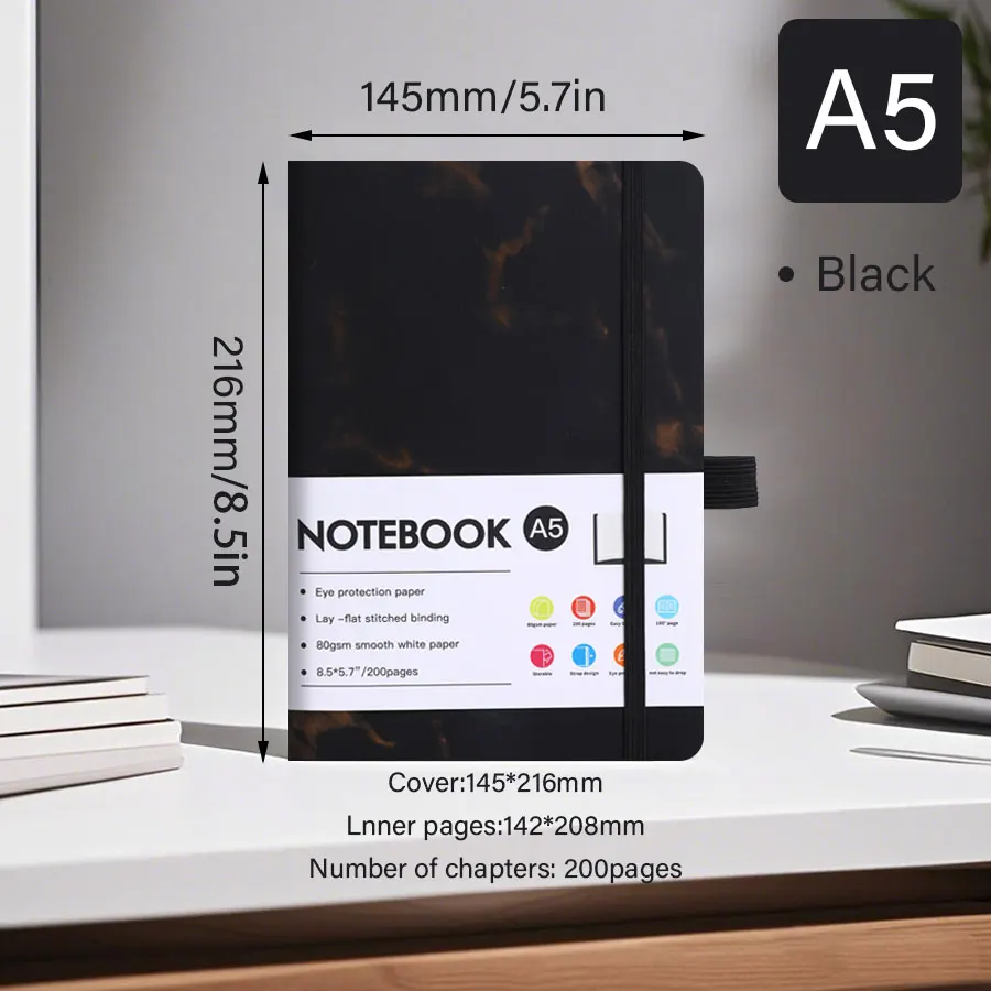 Papier-Notizbuch, professionelles Notizbuch im A5-Format mit verdicktem Papier für das Büro, kompakter, leichter Planer für Verkäufer – Detail 9