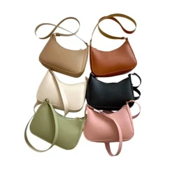 Women's Fashion Handbags Wallet Retro Solid Color PU Leather Shoulder Underarm Bag Casual Women Handbags Coin Purse