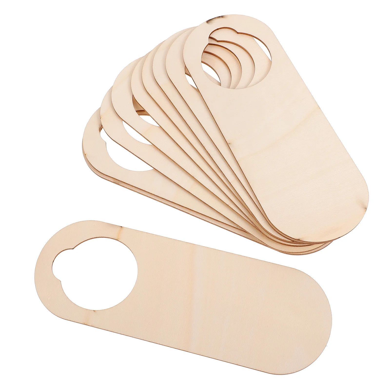 

10Pcs Hanging Unfinished Wood Sign Practical Durable Door Handle Decoration Door Wood Plaque Doorknob Sign Doorknob Board